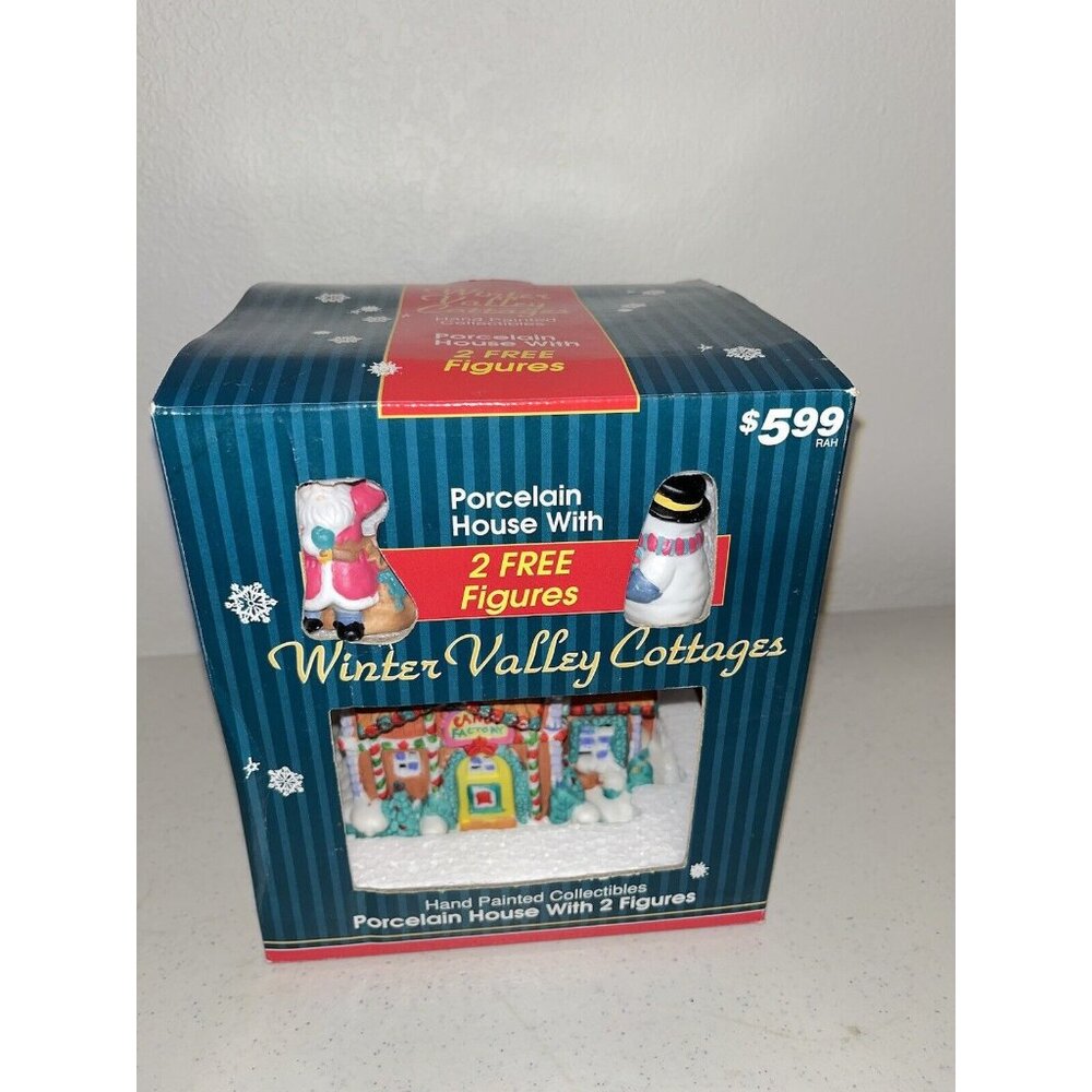 Vintage Winter Valley Ceramic Candy Factory Christmas Village Building